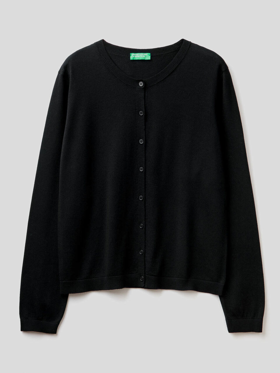 Cotton blend crew neck cardigan image number null