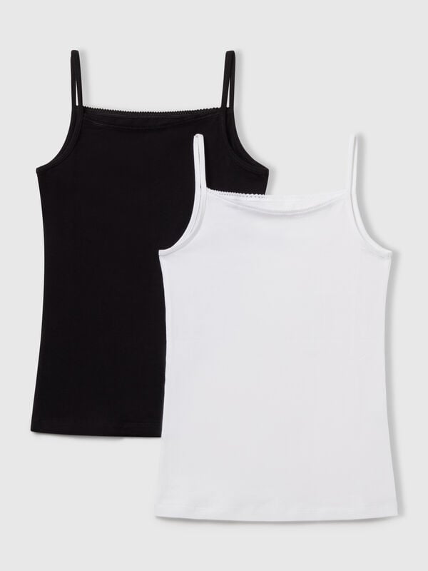 Two camisoles in stretch cotton Junior Girl