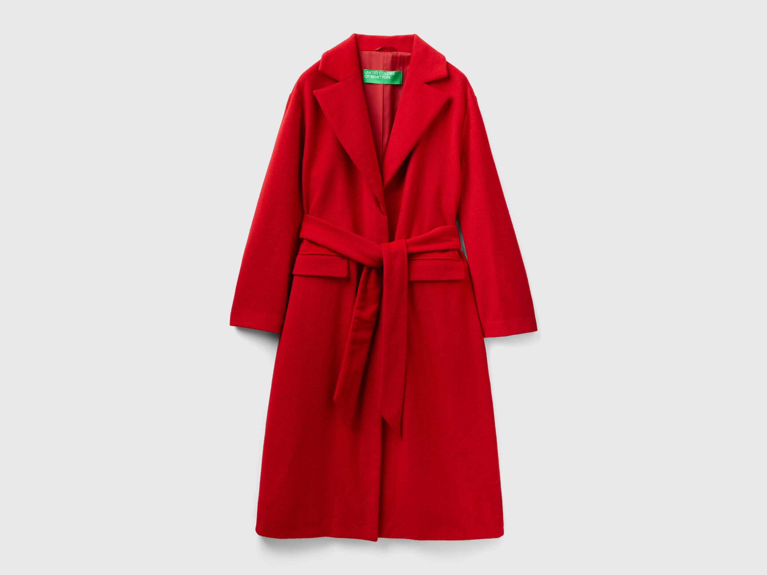 Long coat with belt