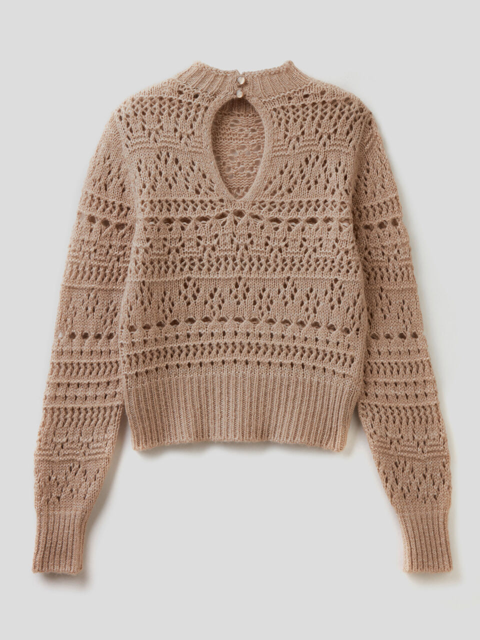 Sweater with perforated knit image number 2