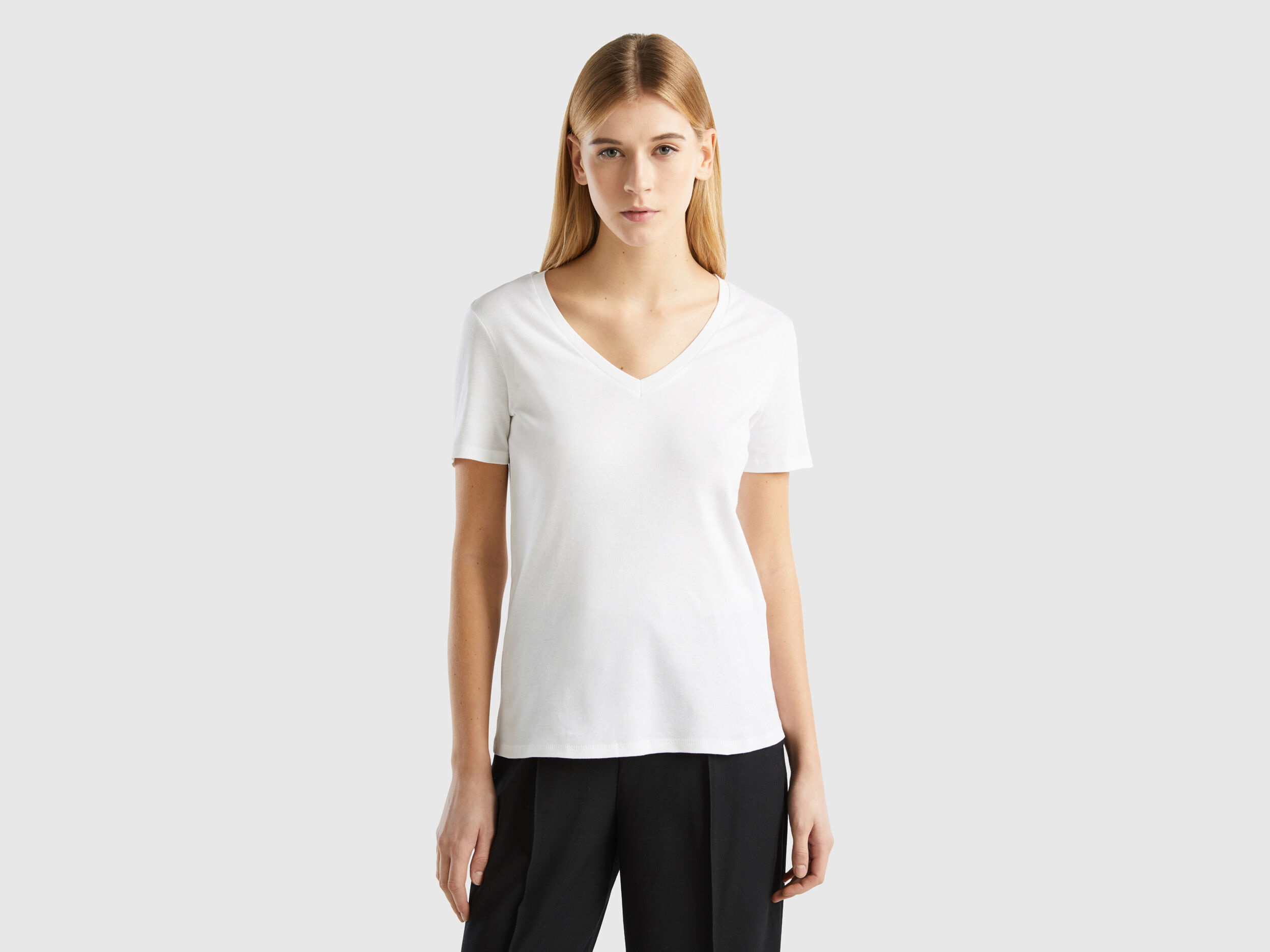 Cotton v sales neck t shirts