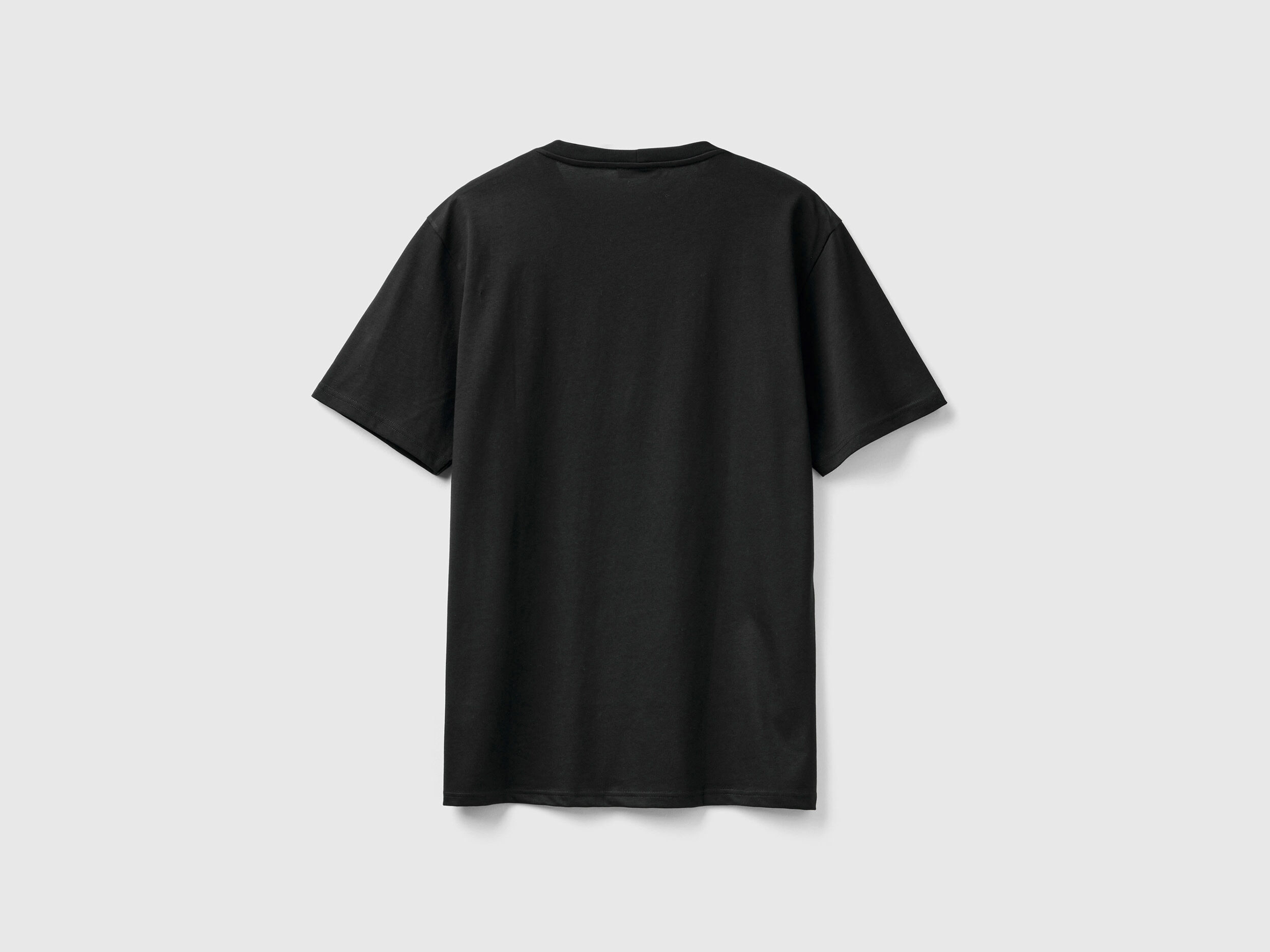 100 organic cotton basic t shirt Black Benetton