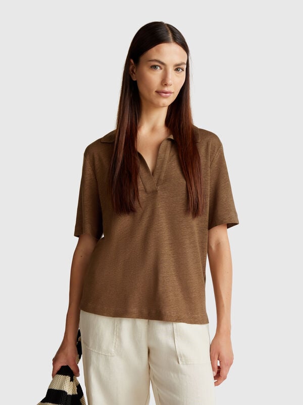 Polo in pure linen Women