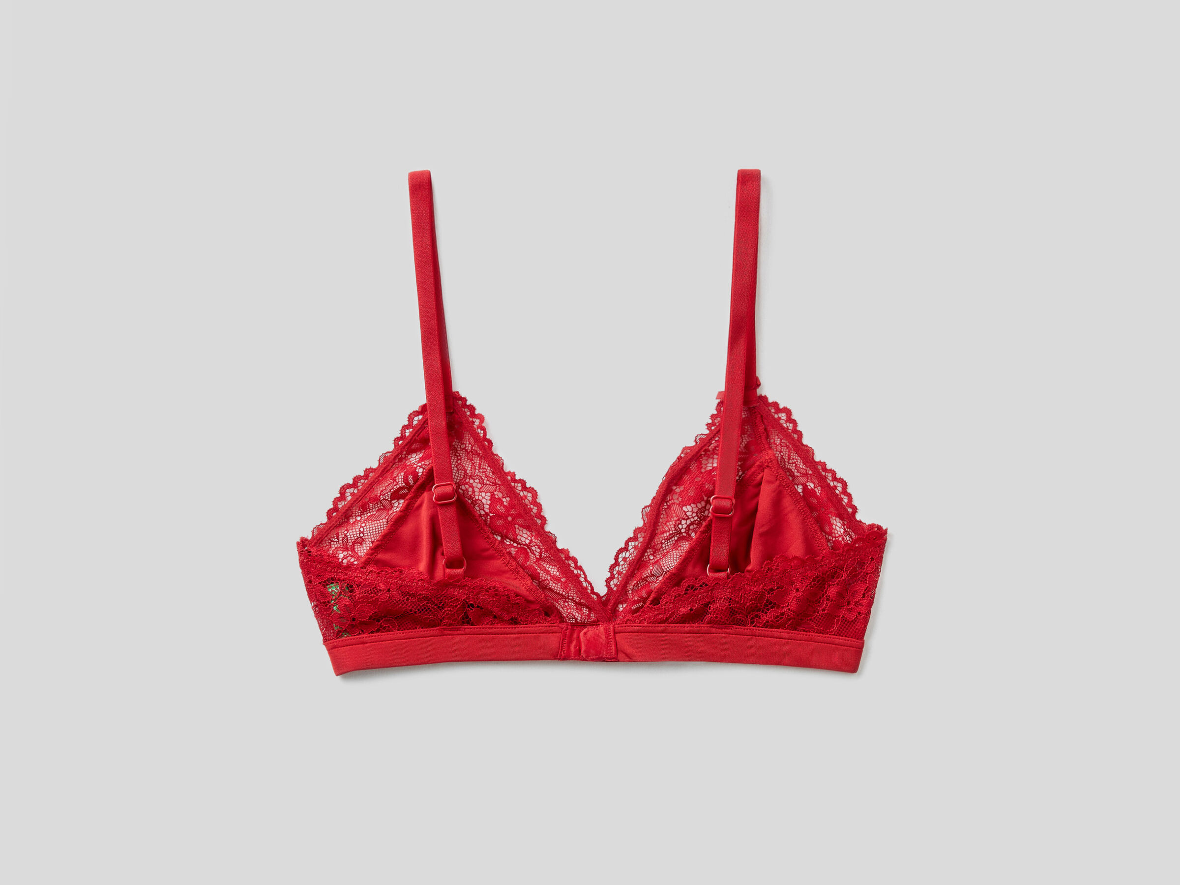 Triangle bra in charmeuse with lace image number 4