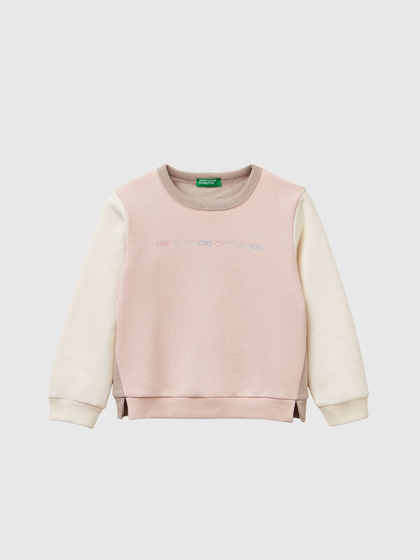 Pullover sweatshirt with glittery print Junior Girl