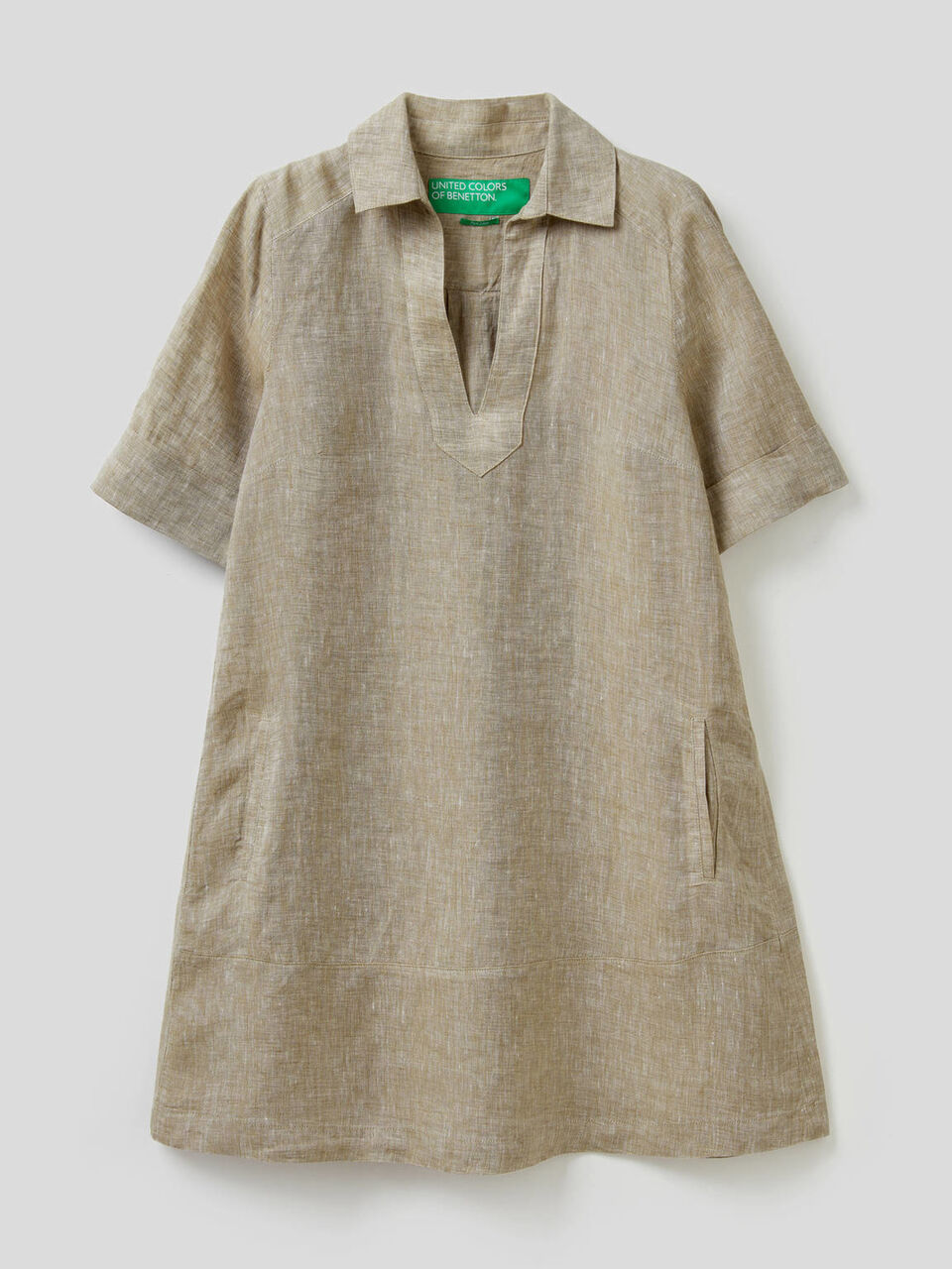 Short dress in 100% linen image number 1
