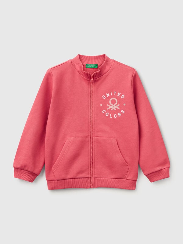 Sweatshirt with zip in cotton Junior Girl