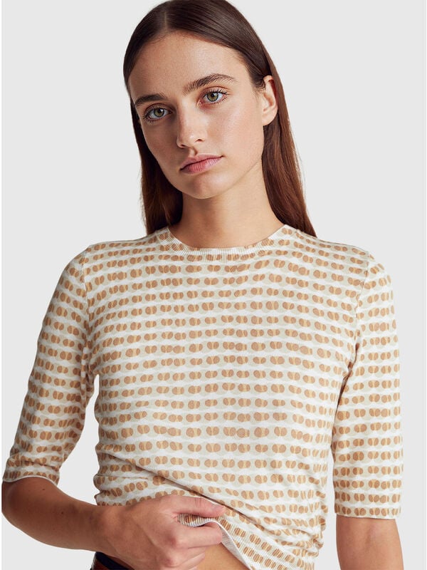 Short sleeve sweater in viscose blend Women