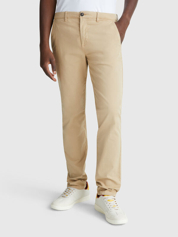 Slim fit cotton chinos Men