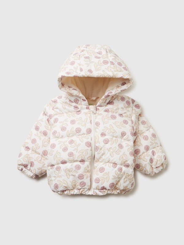 Patterned jacket with zip and hood Patterned jacket with zip and hood New Born (0-18 months)