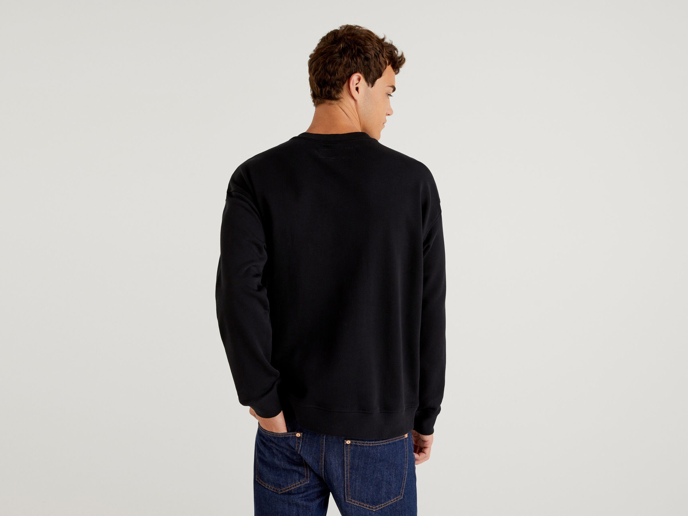 Crew neck sweatshirt with logo print image number 2