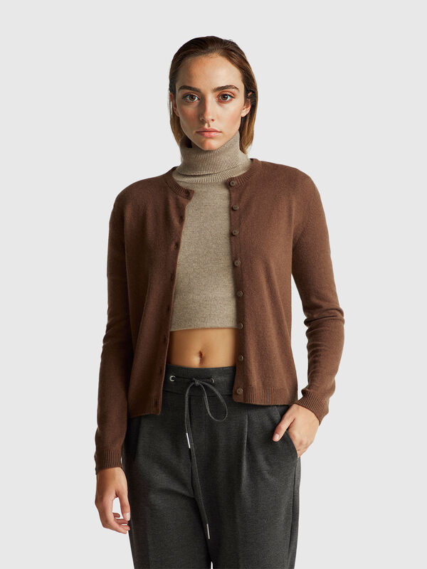 Cardigan in wool and cashmere blend Women