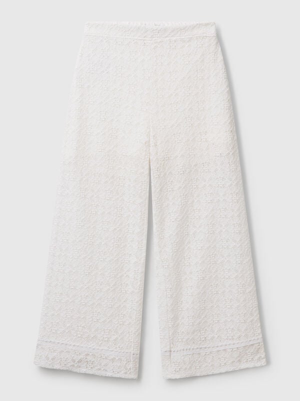 Wide leg trousers in lace Junior Girl