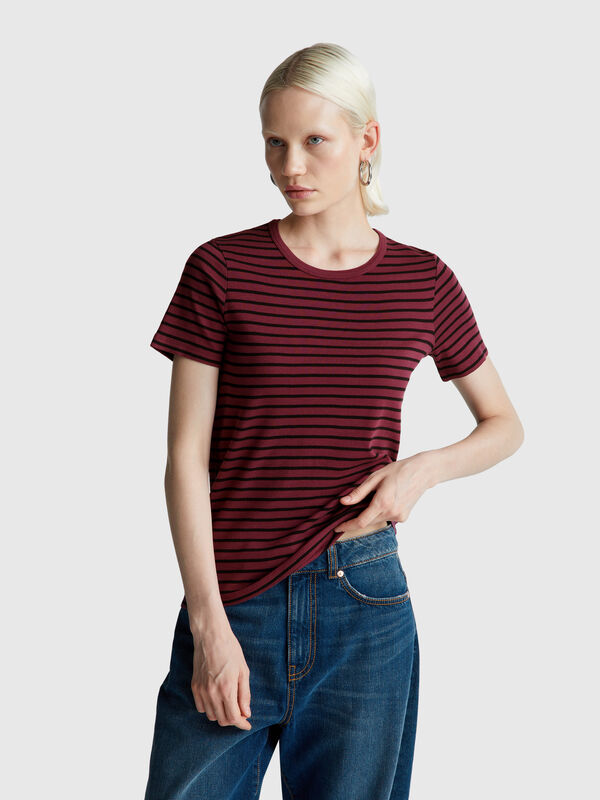 Crew neck striped t-shirt Women