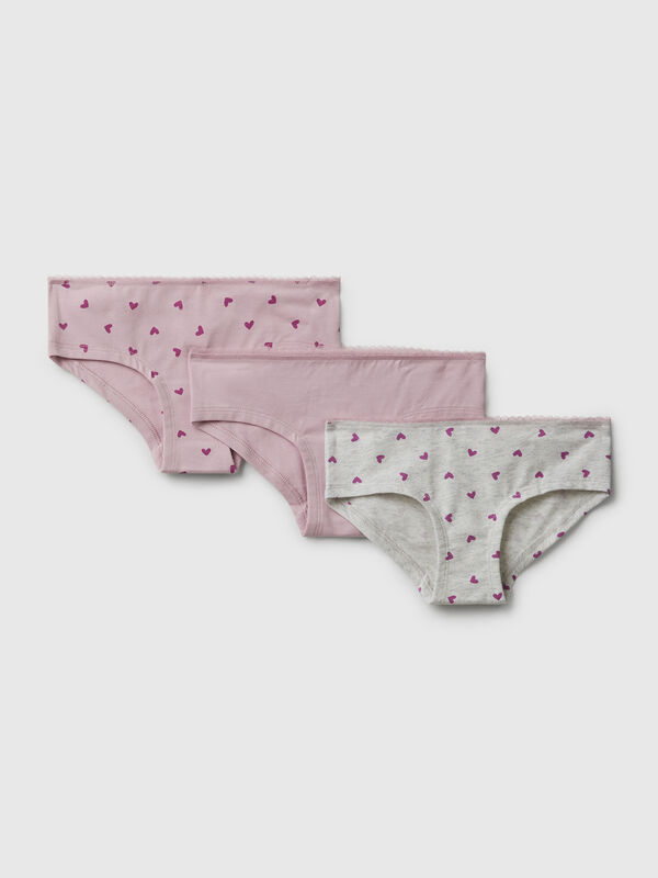 Set of three underwear in stretch cotton Junior Girl
