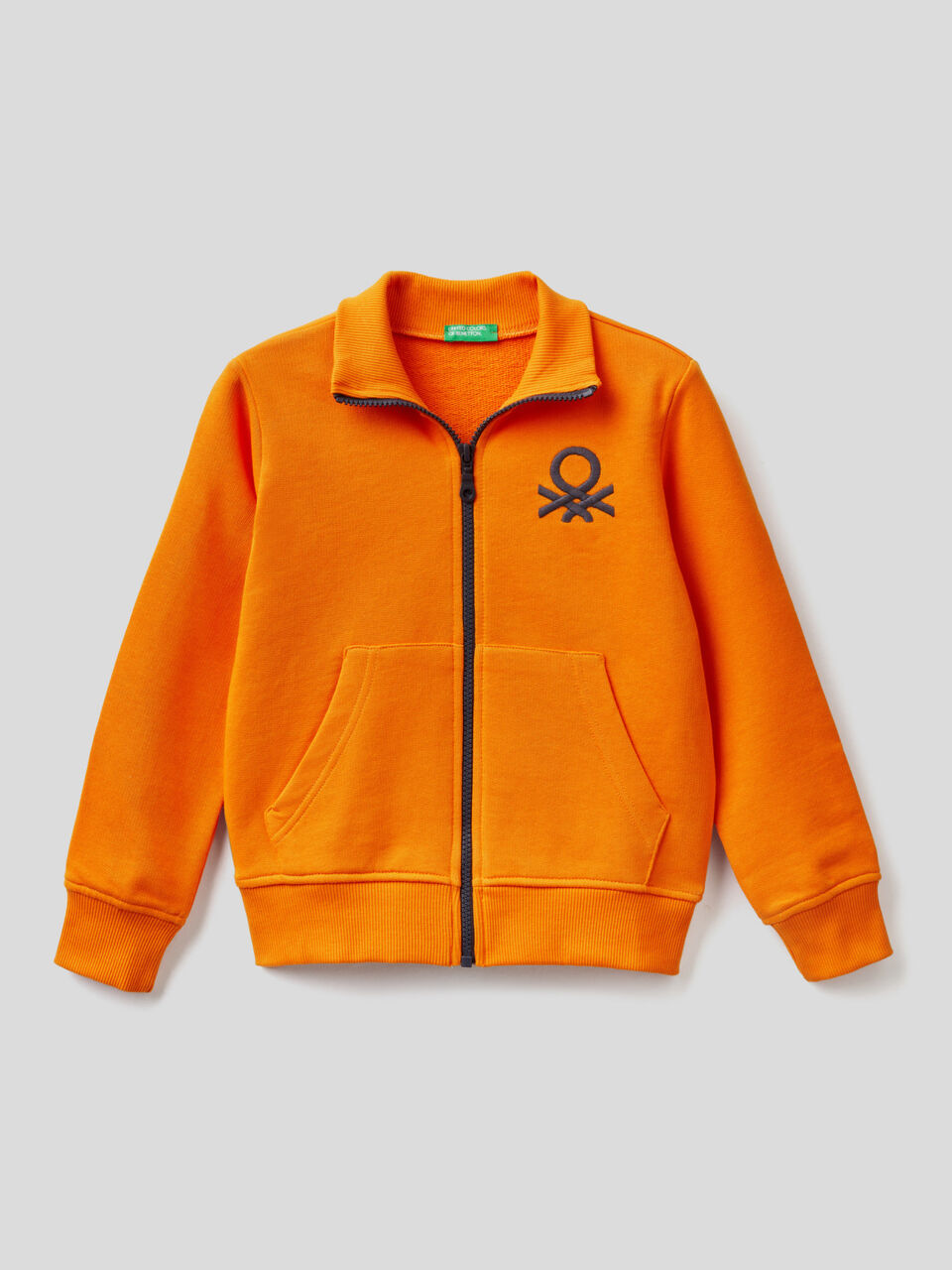 Sweatshirt with zip and embroidered logo image number 1
