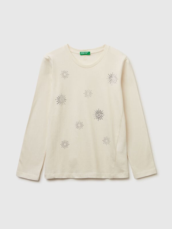 T-shirt with rhinestone applique Junior Girl