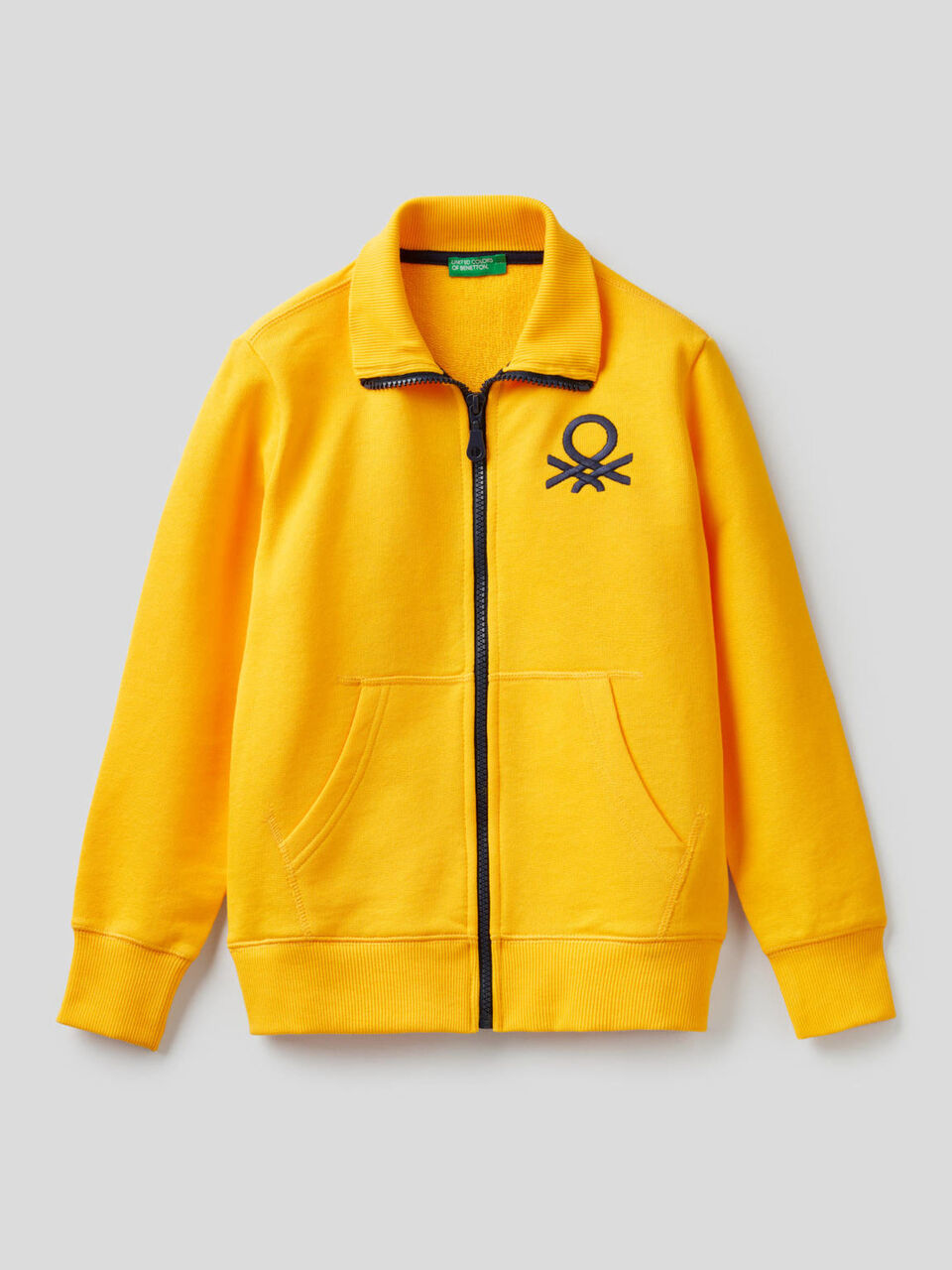Pure cotton sweatshirt with zipper image number 1