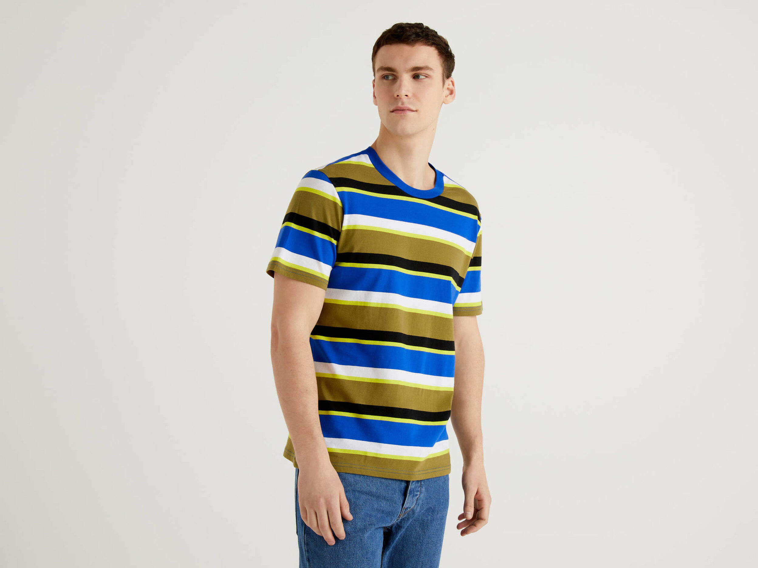 Benetton striped t shirt clearance