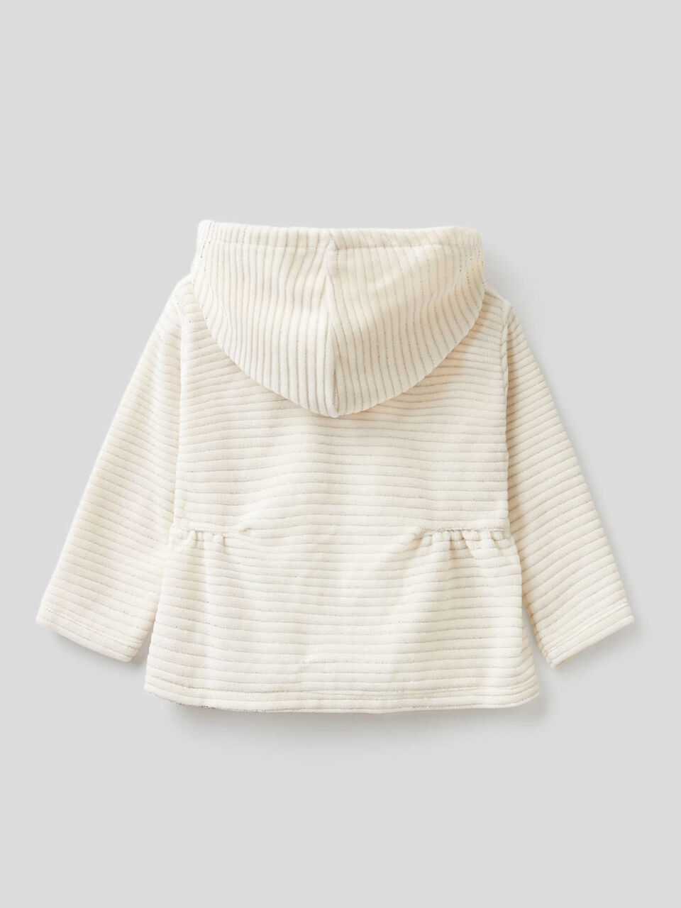 Chenille sweatshirt with zip and hood image number 2