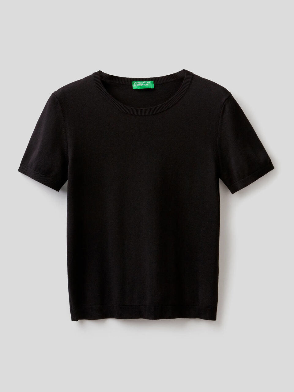 Short sleeve sweater in cotton blend image number null