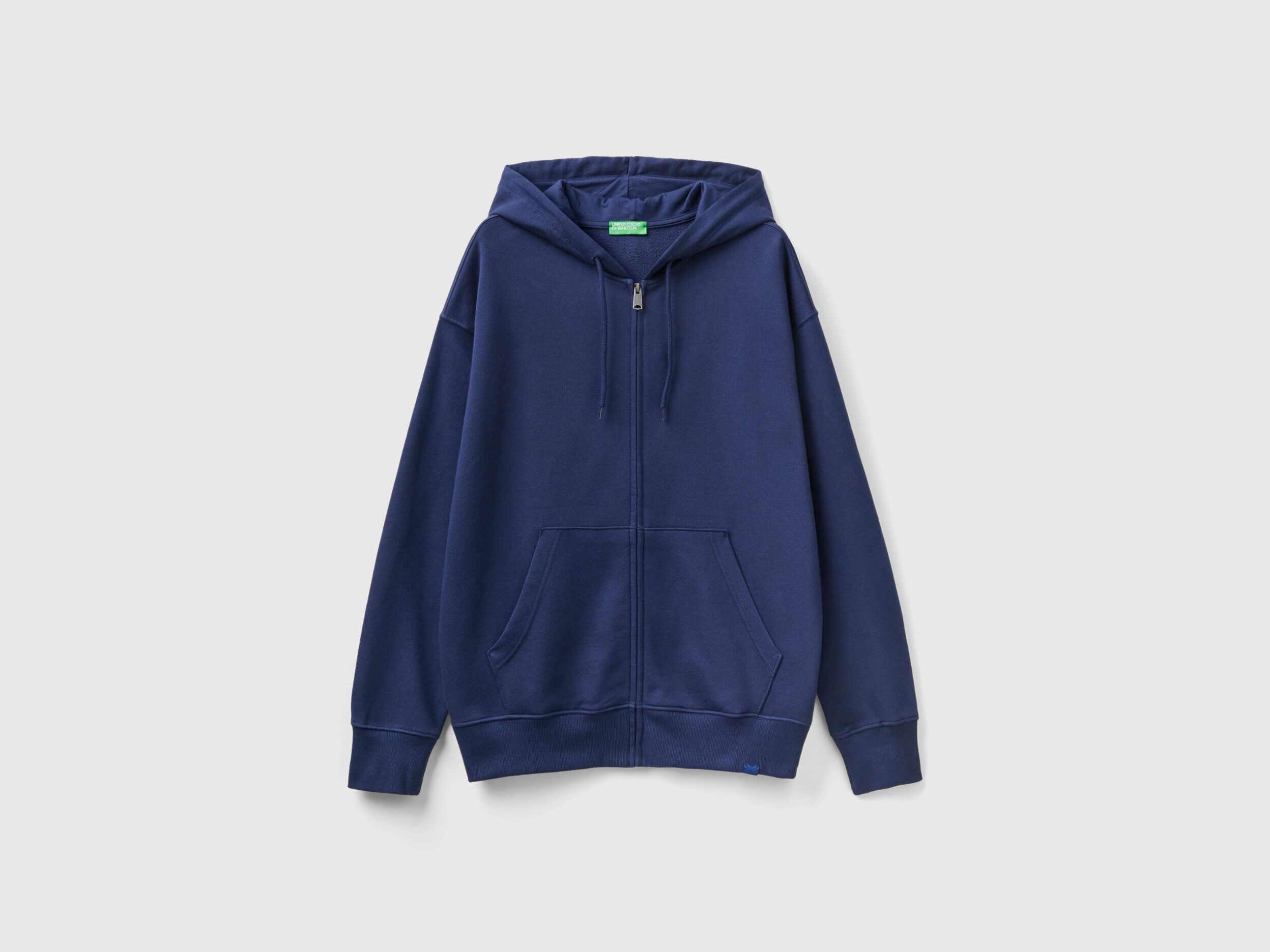 Zip up hoodie in cotton Dark Blue Benetton