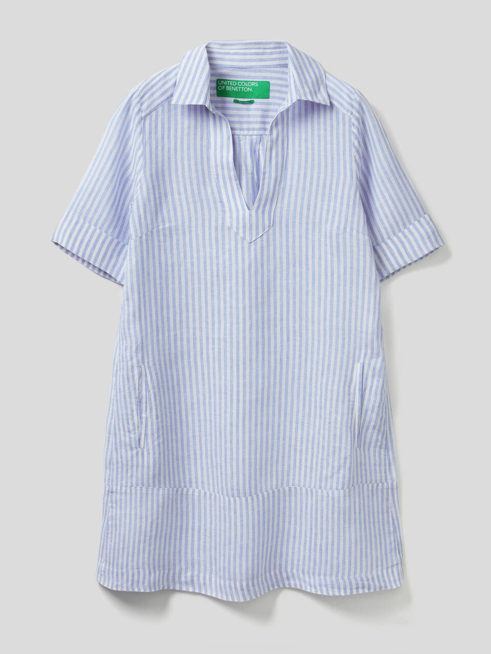 Short dress in 100% linen image number null