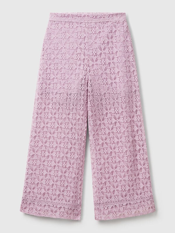 Wide leg trousers in lace Junior Girl