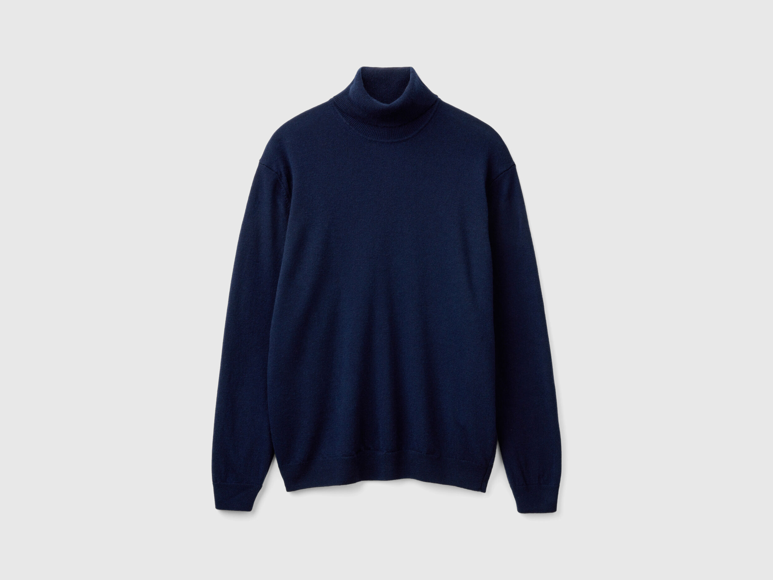 Dark blue turtleneck in pure Merino wool Dark Blue Benetton