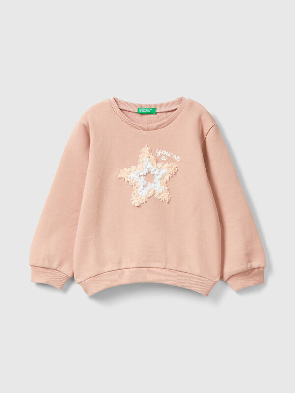Sweatshirt with petal look applique Junior Girl