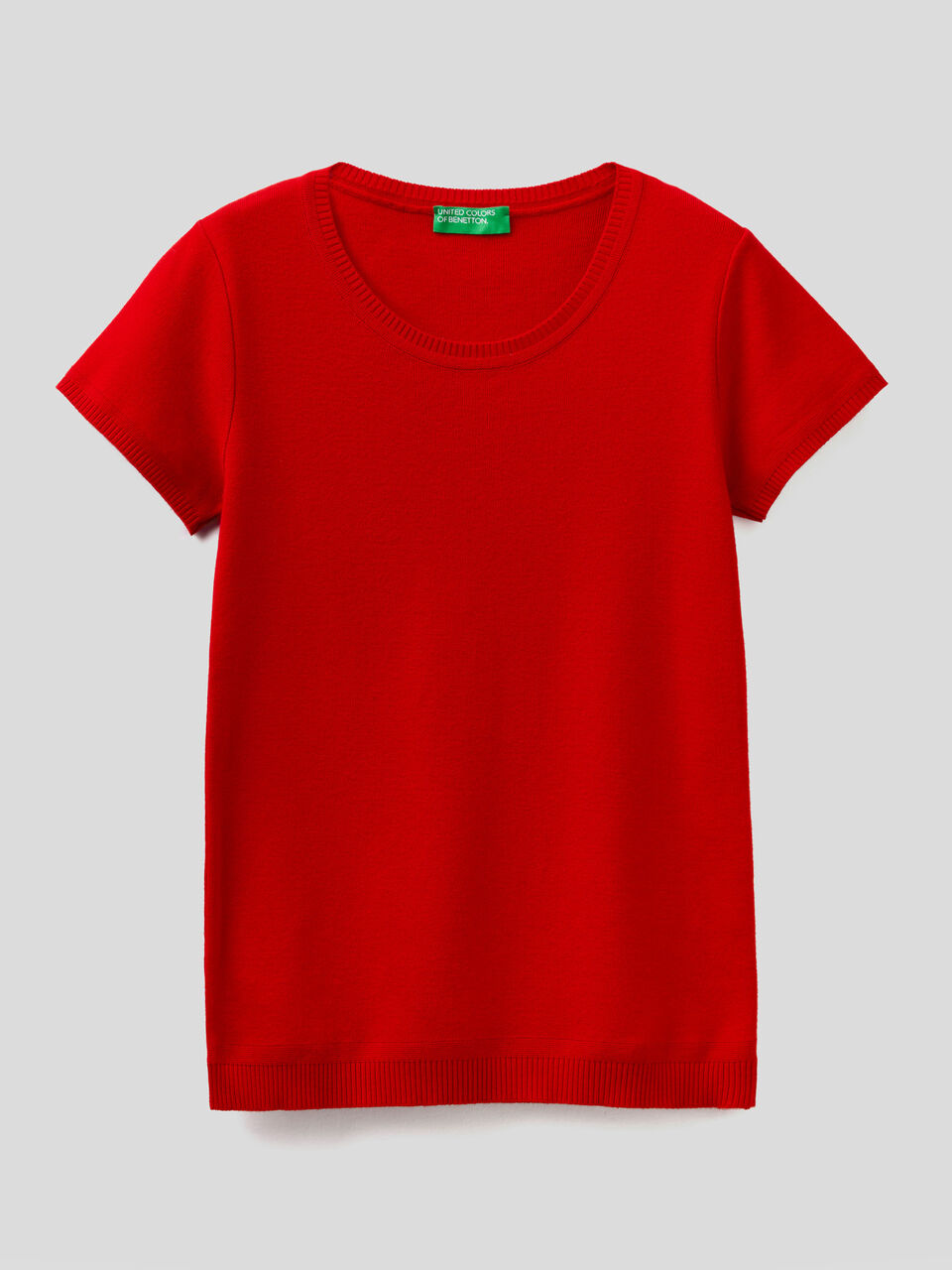 Short sleeve sweater in 100% cotton image number 1