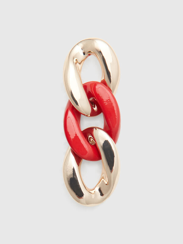 Gold and brick chain drop earrings Women