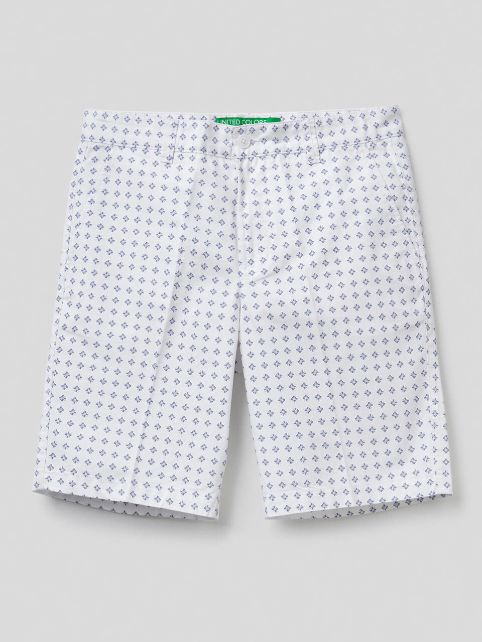 100% cotton patterned bermudas image number 1