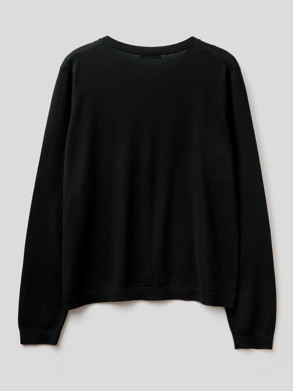 Cotton blend crew neck cardigan image number null