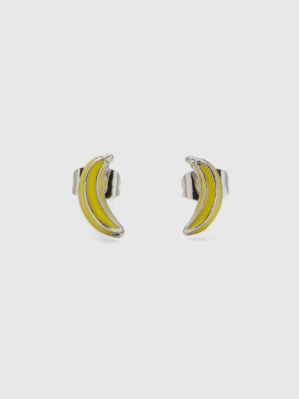 Stud earrings with yellow banana Women