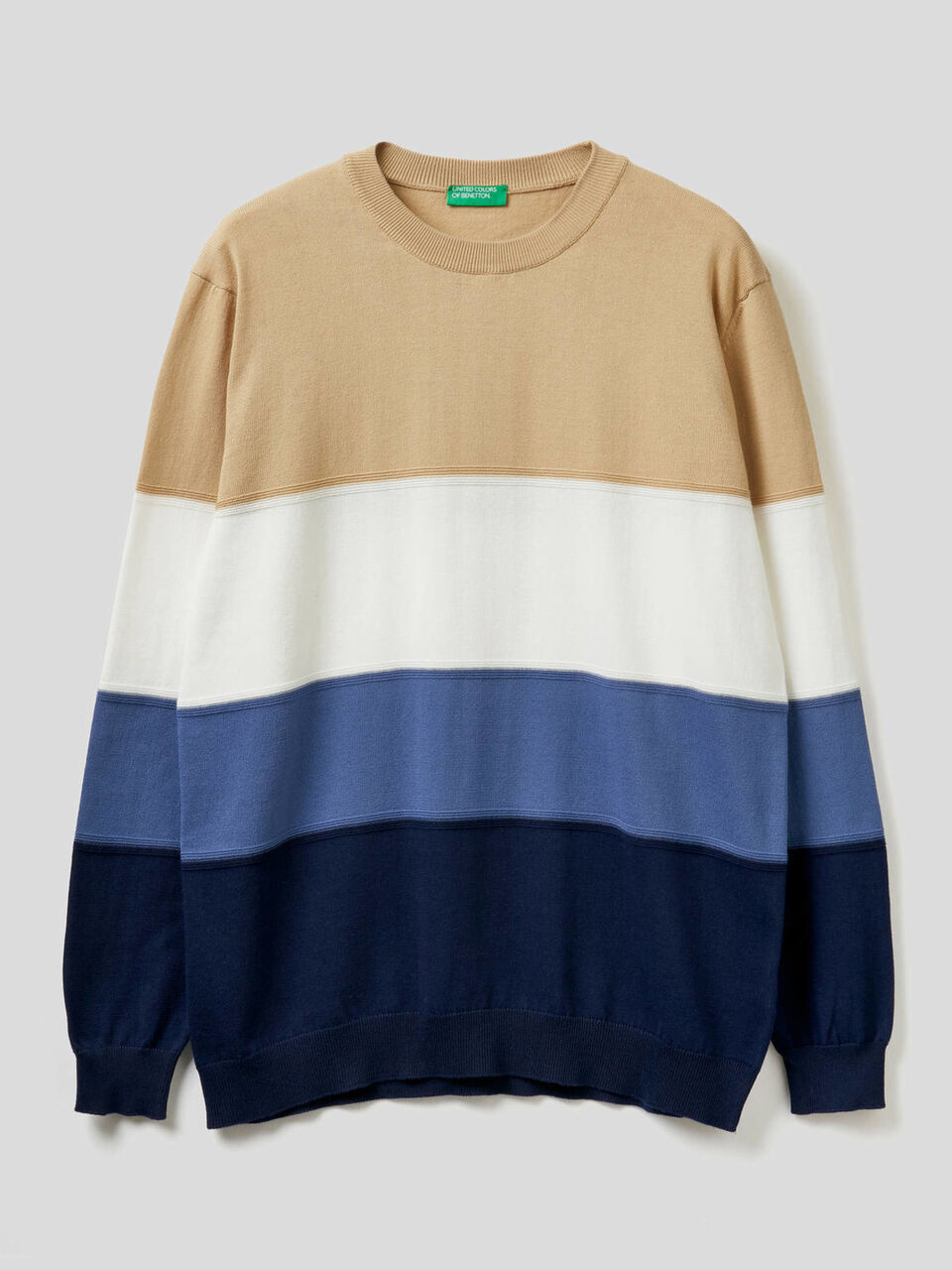 Striped sweater in pure cotton image number null
