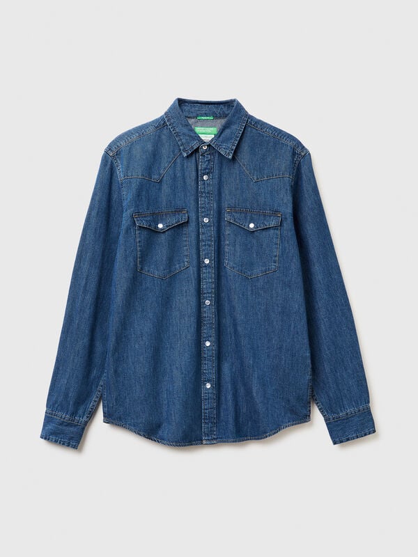 Regular fit denim shirt Men