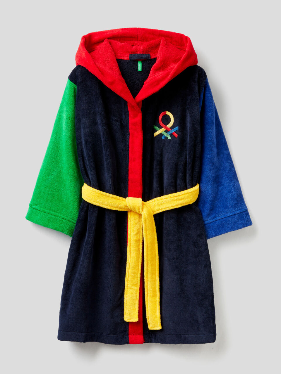 Color block robe in cotton image number 1