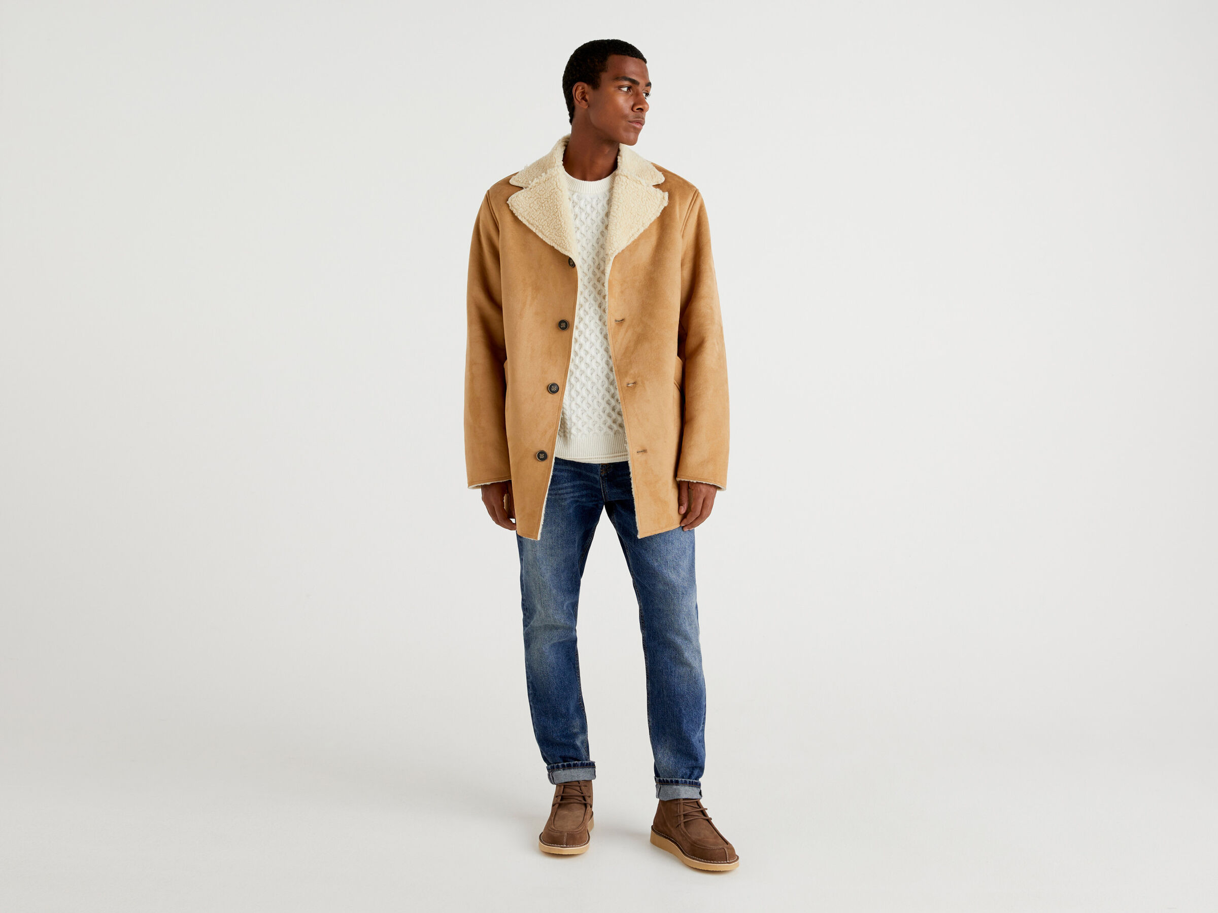 Sheepskin look jacket image number 3