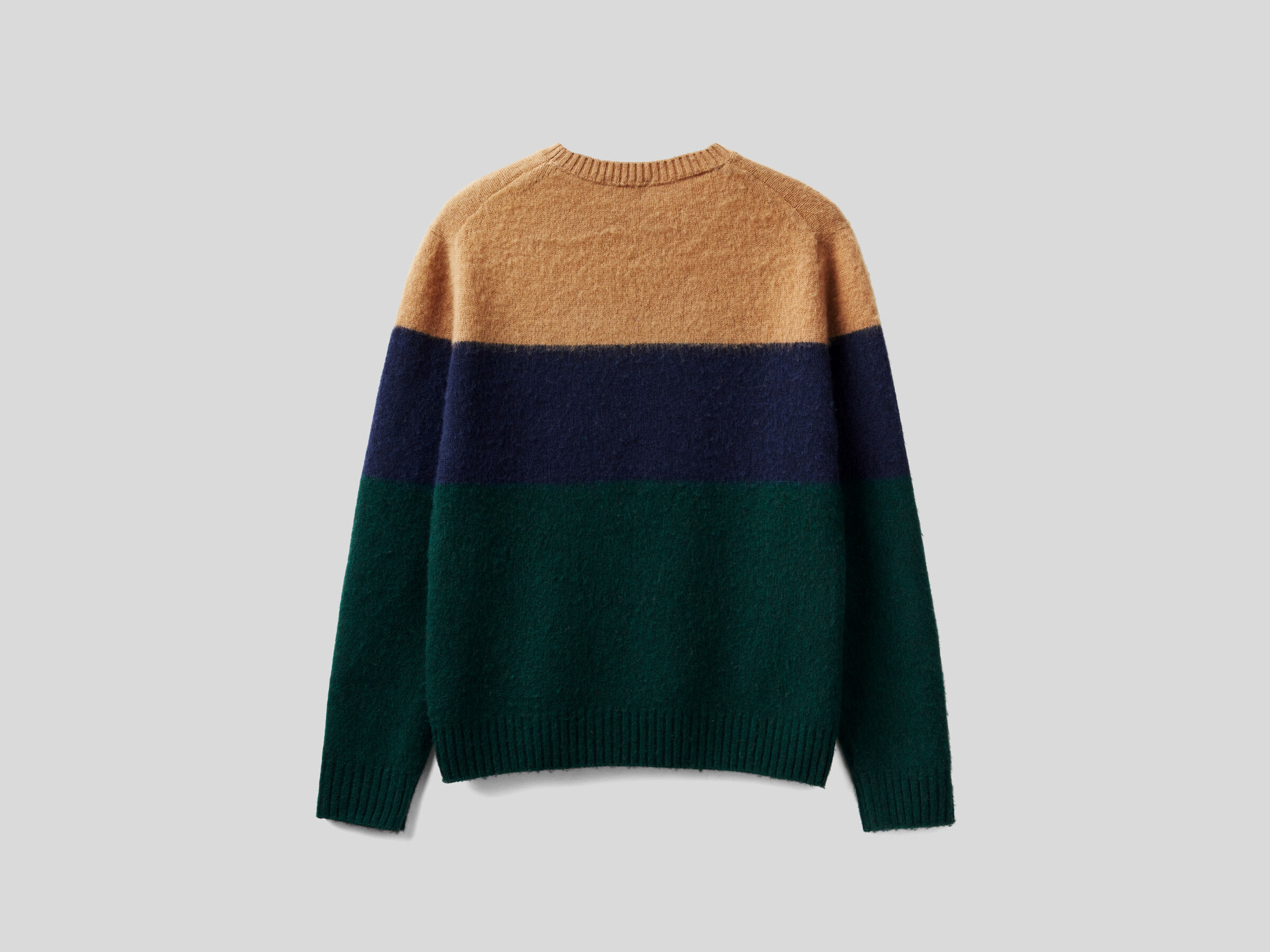 Color block sweater in pure Shetland wool image number 5