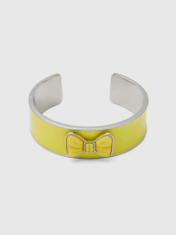 Yellow bangle bracelet with bow Women