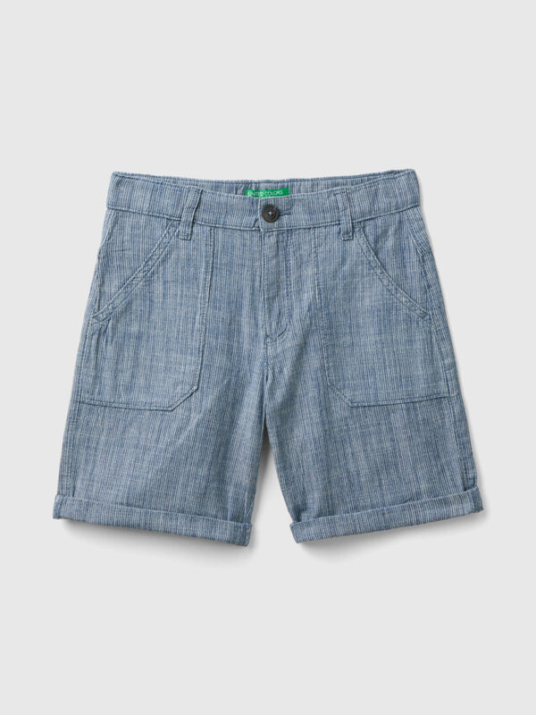 Striped shorts in chambray Junior Boy