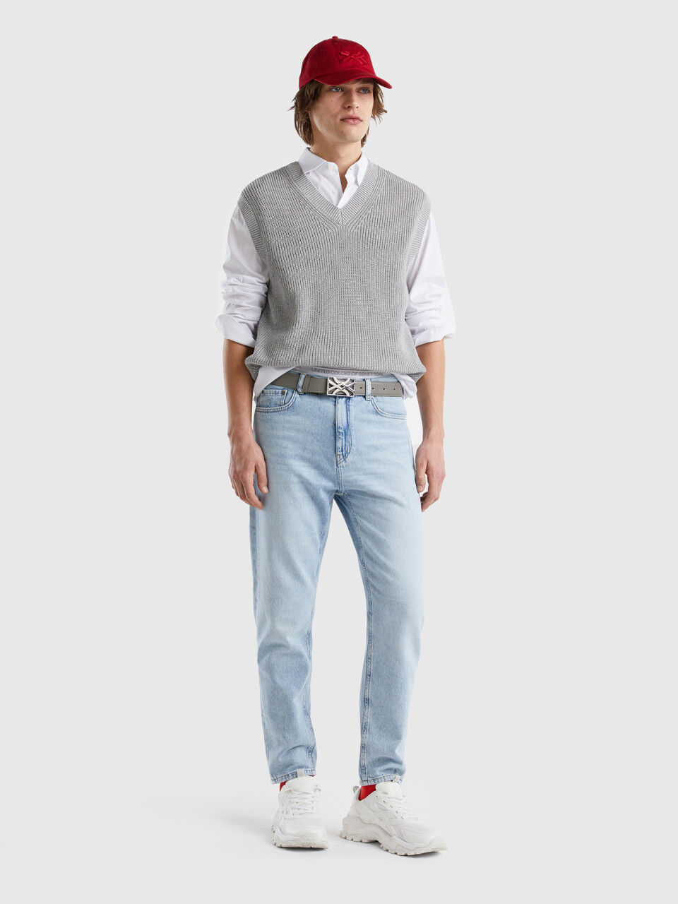 Five-pocket loose fit jeans