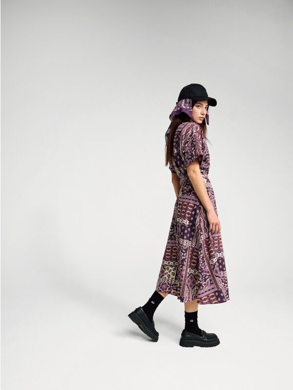 Pencil dress with bandana print Women