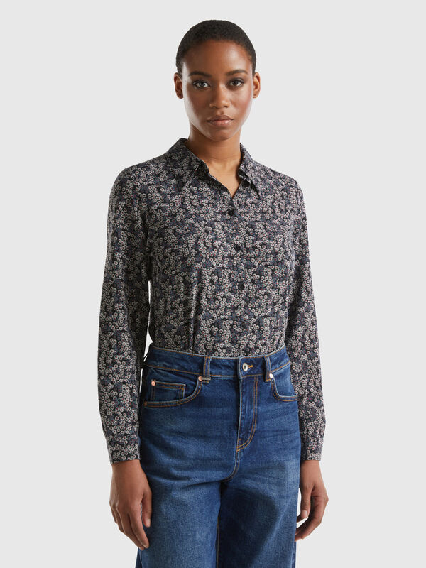 Patterned shirt in sustainable viscose Women