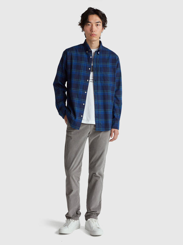 Flannel button-down shirt Men