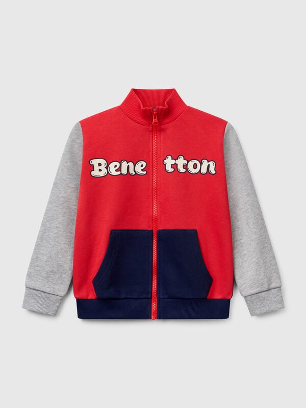 Sweatshirt in cotton with zip Junior Boy