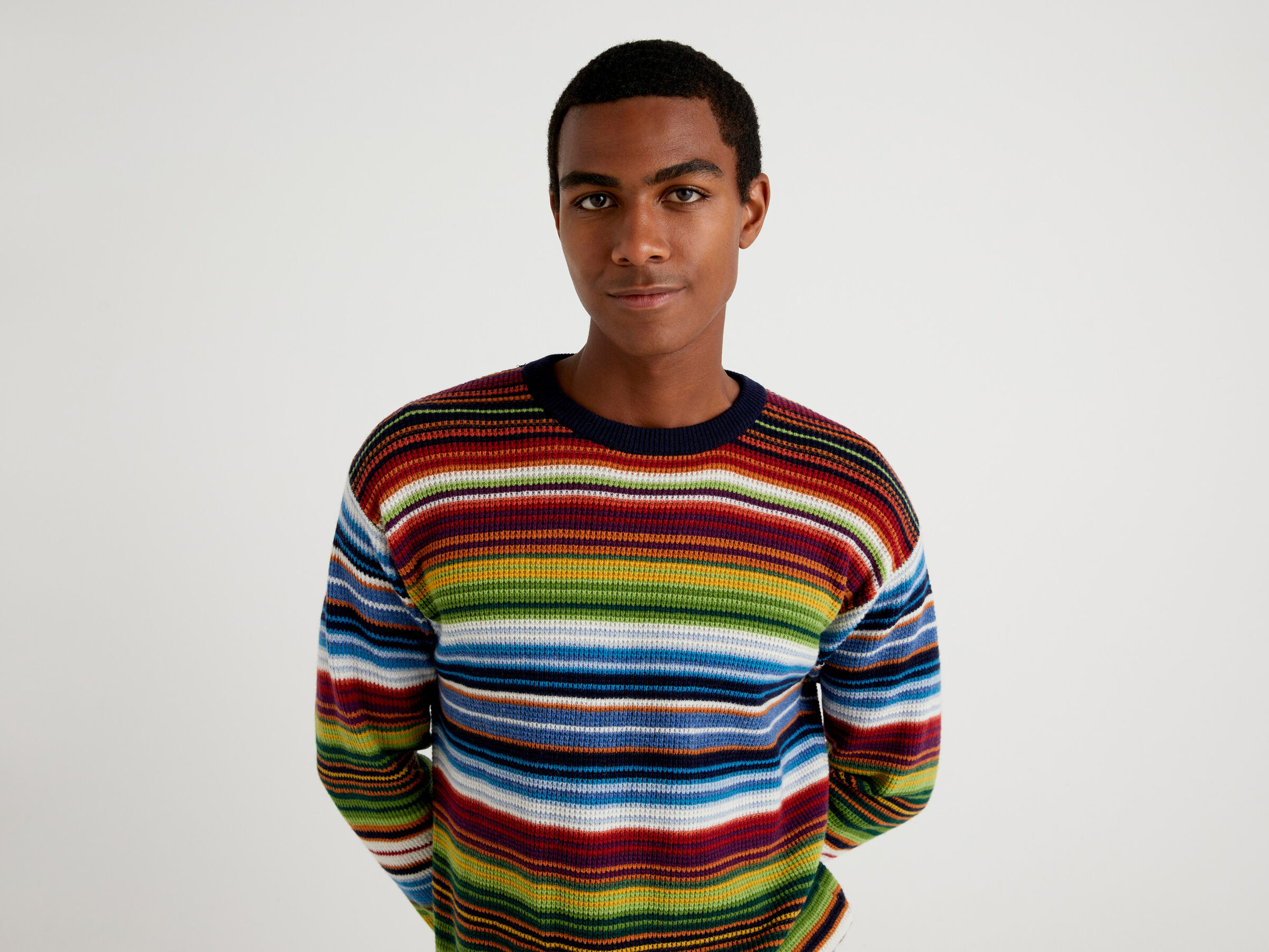 Sweater with multicolored stripes image number 3