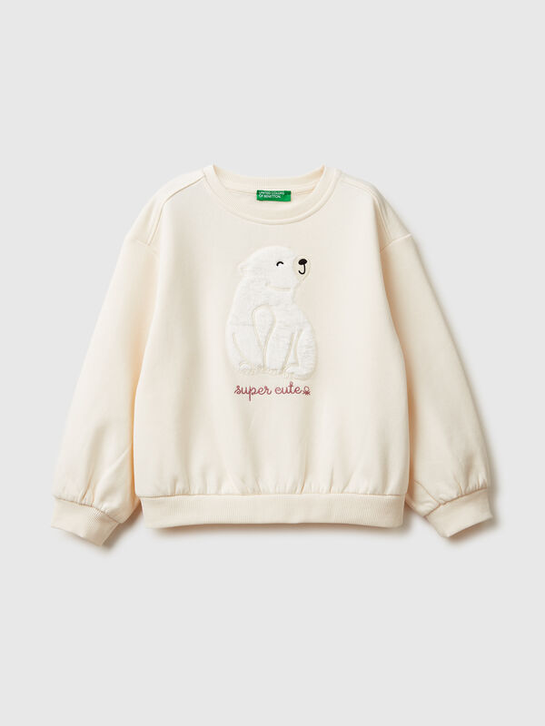 Sweatshirt with animal embroidery Junior Girl
