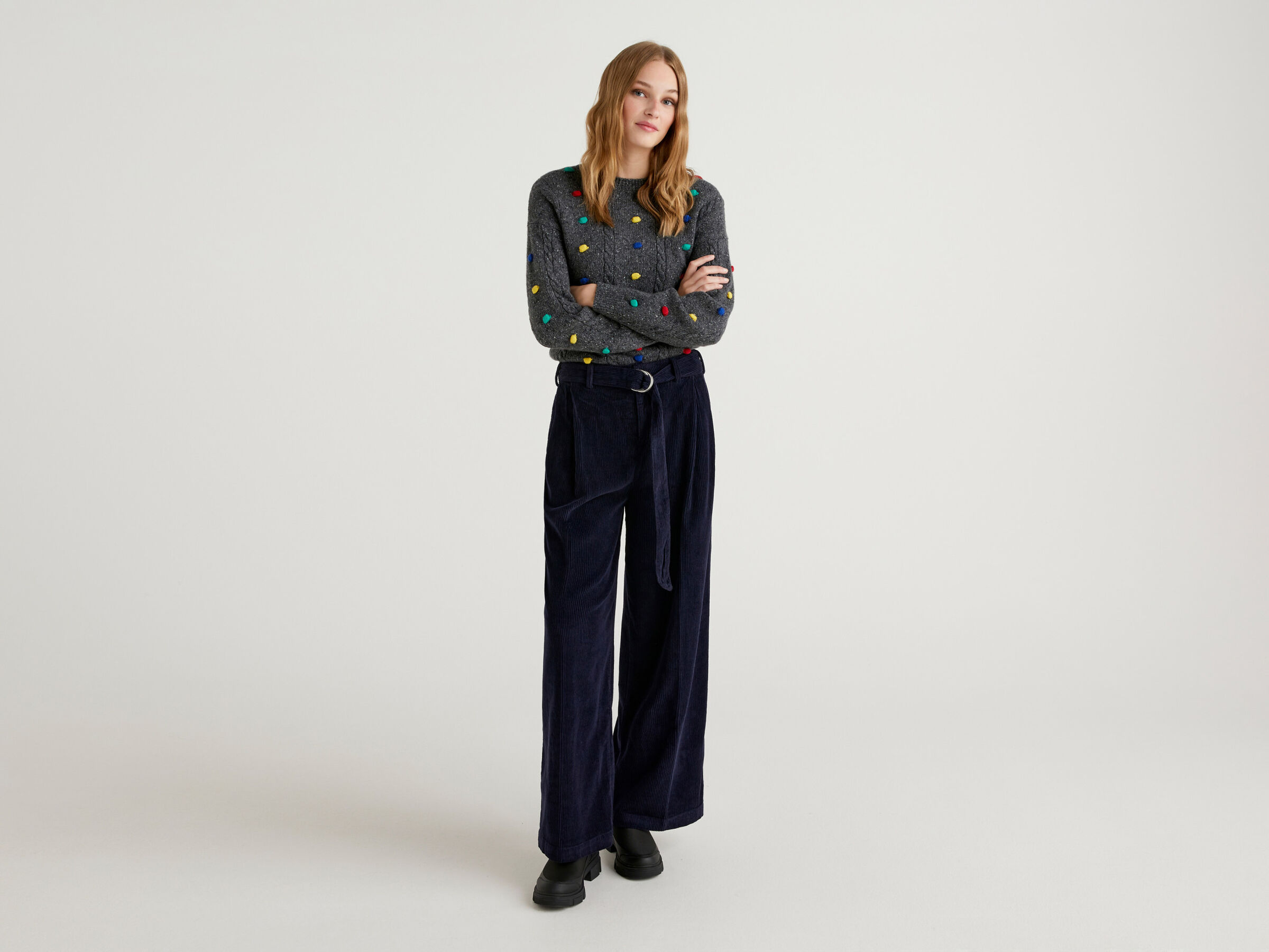 JCCxUCB sweater with pom pom image number 3